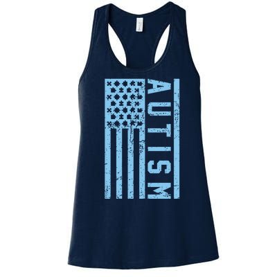 Distressed Autism Flag Women's Racerback Tank