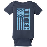 Distressed Autism Flag Baby Bodysuit