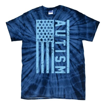 Distressed Autism Flag Tie-Dye T-Shirt