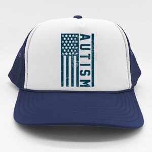 Distressed Autism Flag Trucker Hat