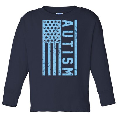 Distressed Autism Flag Toddler Long Sleeve Shirt