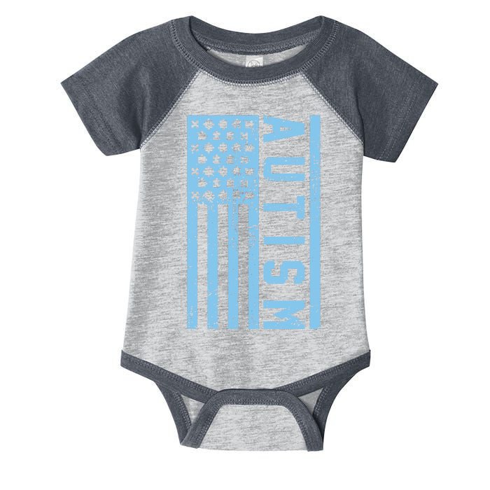 Distressed Autism Flag Infant Baby Jersey Bodysuit