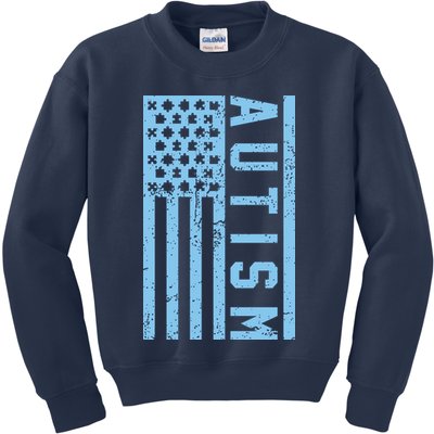 Distressed Autism Flag Kids Sweatshirt