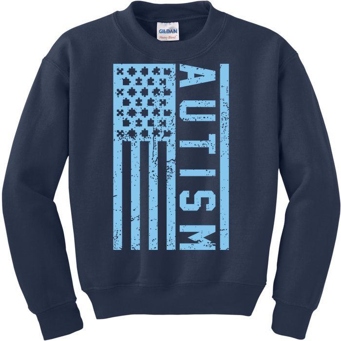 Distressed Autism Flag Kids Sweatshirt