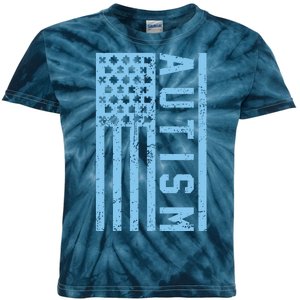 Distressed Autism Flag Kids Tie-Dye T-Shirt