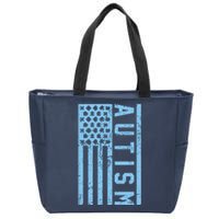 Distressed Autism Flag Zip Tote Bag