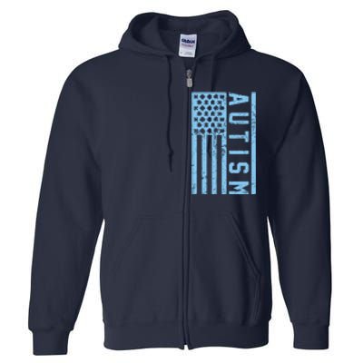 Distressed Autism Flag Full Zip Hoodie