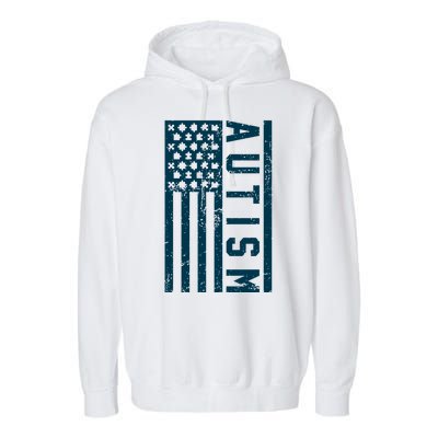 Distressed Autism Flag Garment-Dyed Fleece Hoodie