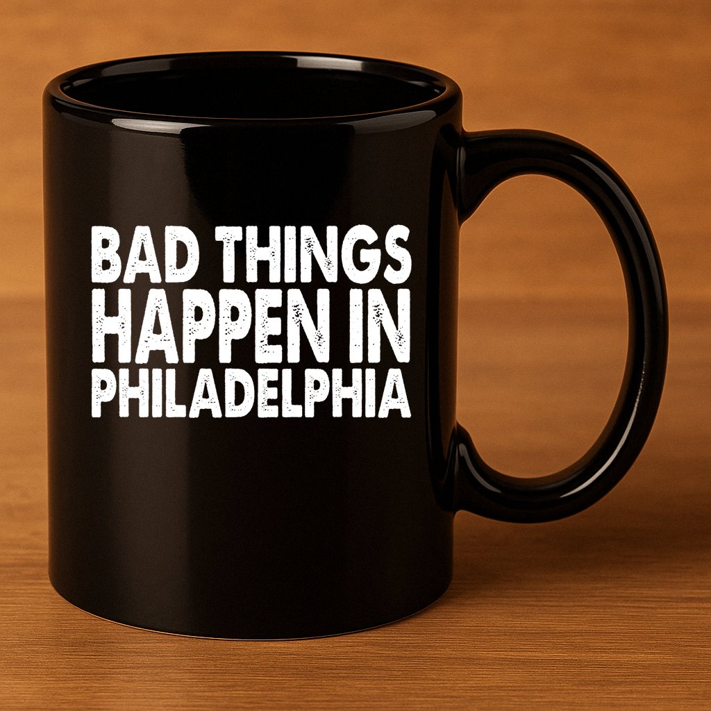 Distressed Bad Things Happen In Philadelphia 11oz C Handle Ceramic Mug