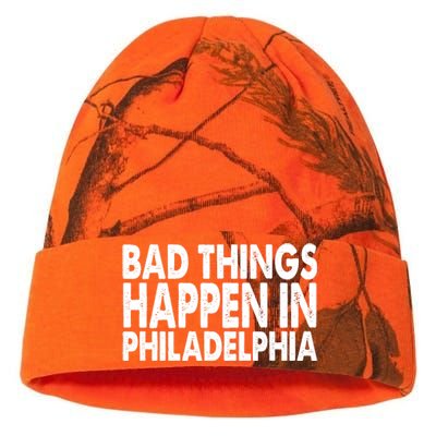 Distressed Bad Things Happen In Philadelphia Kati Licensed 12" Camo Beanie