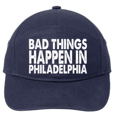 Distressed Bad Things Happen In Philadelphia 7-Panel Snapback Hat