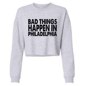 Distressed Bad Things Happen In Philadelphia Cropped Pullover Crew