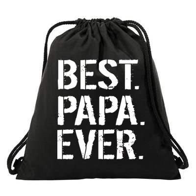 Distressed Best Papa Ever Father's Day Drawstring Bag