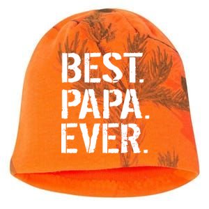 Distressed Best Papa Ever Father's Day Kati - Camo Knit Beanie