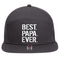 Distressed Best Papa Ever Father's Day 7 Panel Mesh Trucker Snapback Hat