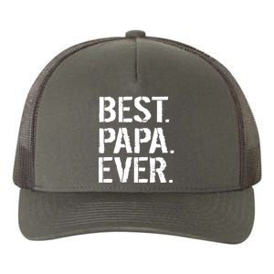 Distressed Best Papa Ever Father's Day Yupoong Adult 5-Panel Trucker Hat