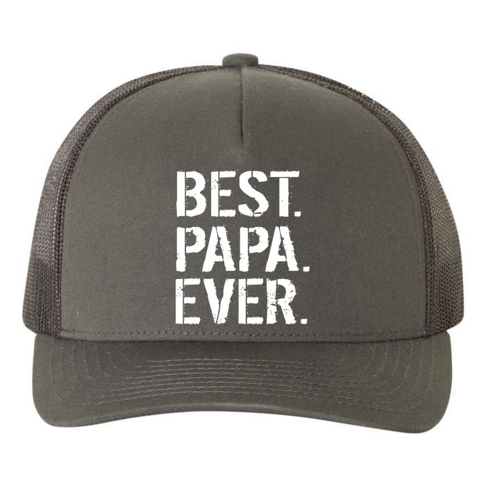 Distressed Best Papa Ever Father's Day Yupoong Adult 5-Panel Trucker Hat