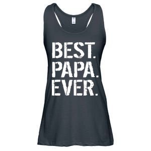 Distressed Best Papa Ever Father's Day Ladies Essential Flowy Tank