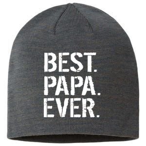 Distressed Best Papa Ever Father's Day Sustainable Beanie