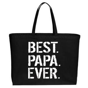 Distressed Best Papa Ever Father's Day Cotton Canvas Jumbo Tote