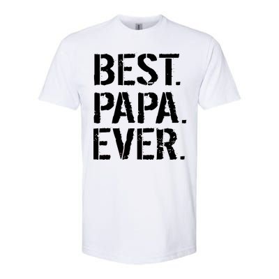 Distressed Best Papa Ever Father's Day Softstyle® CVC T-Shirt