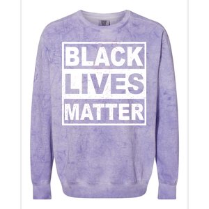 Distressed Black Lives Matter Logo Colorblast Crewneck Sweatshirt