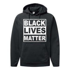 Distressed Black Lives Matter Logo Performance Fleece Hoodie