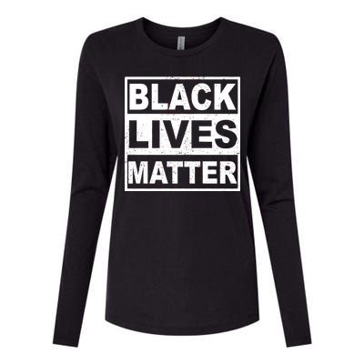 Distressed Black Lives Matter Logo Womens Cotton Relaxed Long Sleeve T-Shirt