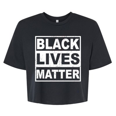 Distressed Black Lives Matter Logo Bella+Canvas Jersey Crop Tee