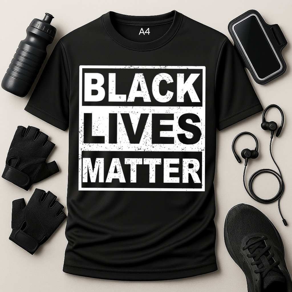 Distressed Black Lives Matter Logo Cooling Performance Crew T-Shirt
