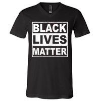 Distressed Black Lives Matter Logo V-Neck T-Shirt