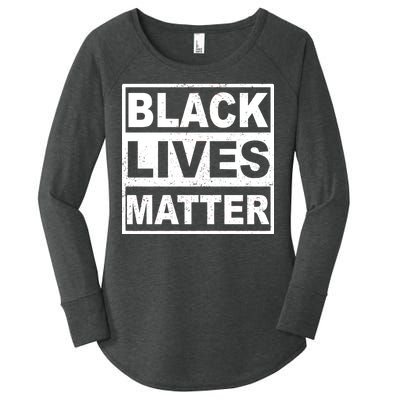 Distressed Black Lives Matter Logo Women's Perfect Tri Tunic Long Sleeve Shirt