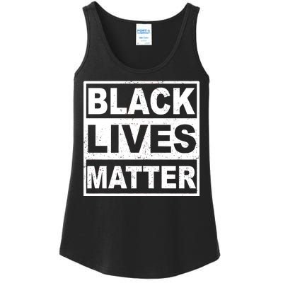 Distressed Black Lives Matter Logo Ladies Essential Tank