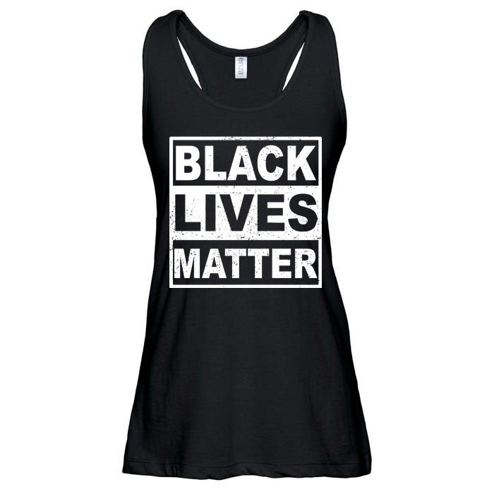 Distressed Black Lives Matter Logo Ladies Essential Flowy Tank