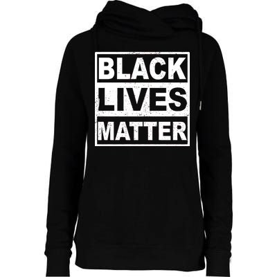 Distressed Black Lives Matter Logo Womens Funnel Neck Pullover Hood