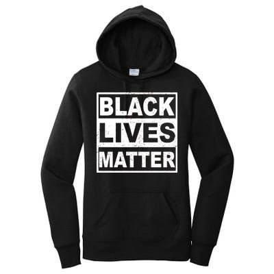 Distressed Black Lives Matter Logo Women's Pullover Hoodie