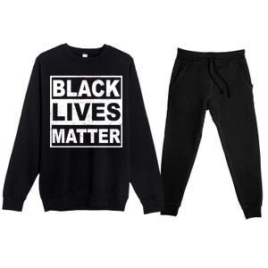 Distressed Black Lives Matter Logo Premium Crewneck Sweatsuit Set