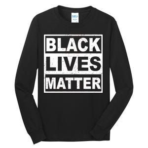 Distressed Black Lives Matter Logo Tall Long Sleeve T-Shirt