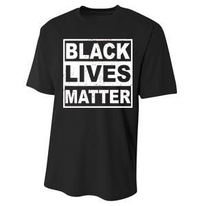 Distressed Black Lives Matter Logo Performance Sprint T-Shirt