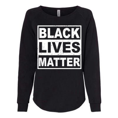 Distressed Black Lives Matter Logo Womens California Wash Sweatshirt