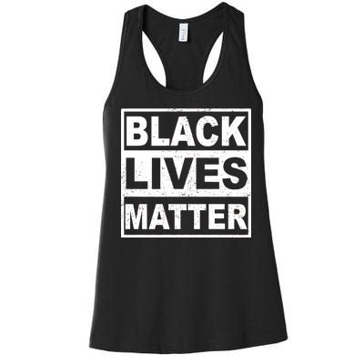 Distressed Black Lives Matter Logo Women's Racerback Tank