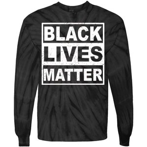 Distressed Black Lives Matter Logo Tie-Dye Long Sleeve Shirt