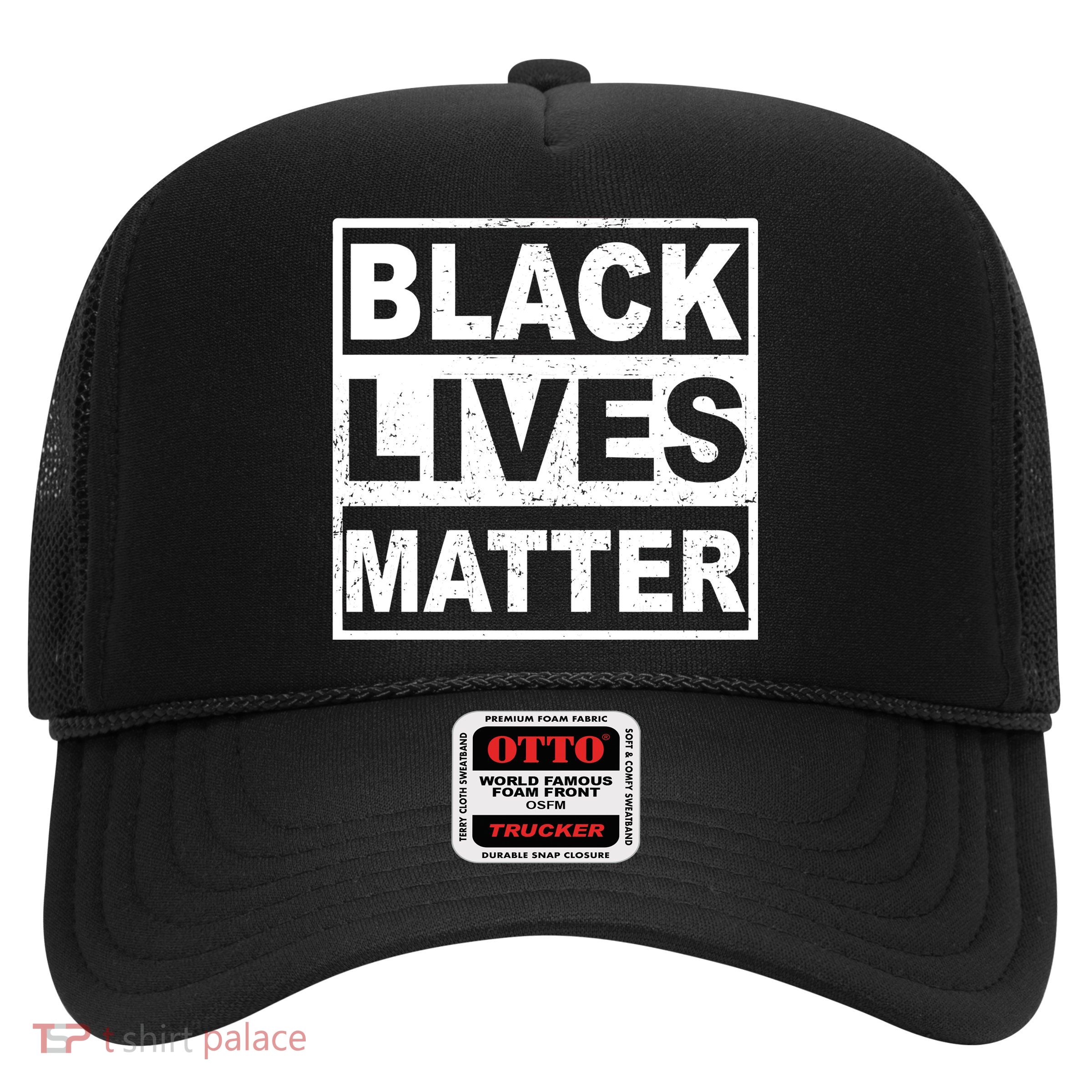 Distressed Black Lives Matter Logo Trucker Hat