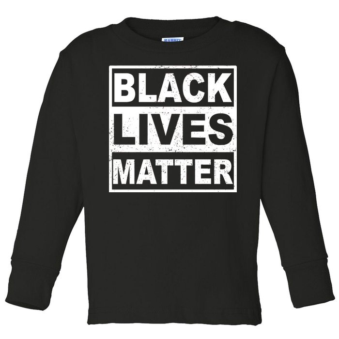 Distressed Black Lives Matter Logo Toddler Long Sleeve Shirt