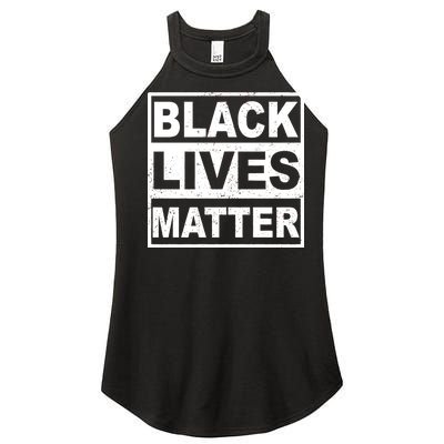 Distressed Black Lives Matter Logo Women’s Perfect Tri Rocker Tank