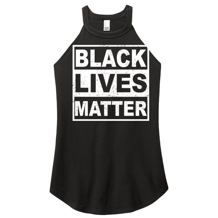 Distressed Black Lives Matter Logo Women's Perfect Tri Rocker Tank