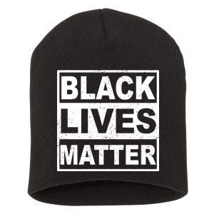 Distressed Black Lives Matter Logo Short Acrylic Beanie