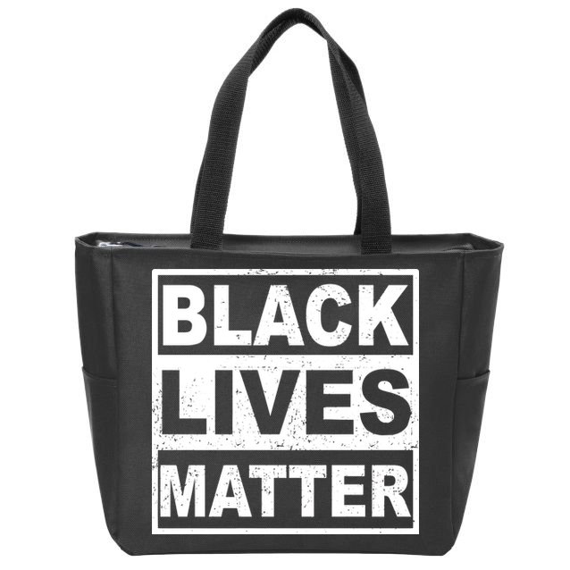 Distressed Black Lives Matter Logo Zip Tote Bag