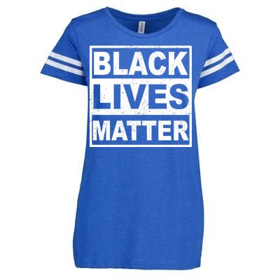 Distressed Black Lives Matter Logo Enza Ladies Jersey Football T-Shirt