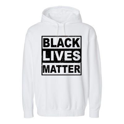 Distressed Black Lives Matter Logo Garment-Dyed Fleece Hoodie